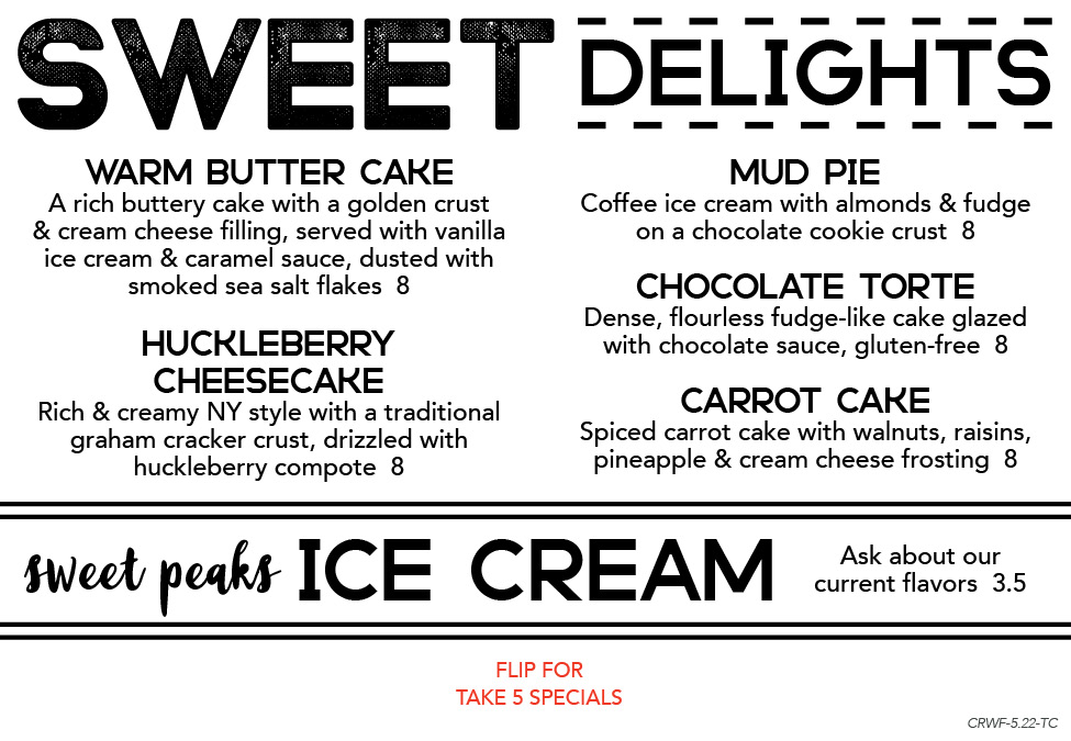 MENU The Craggy Range