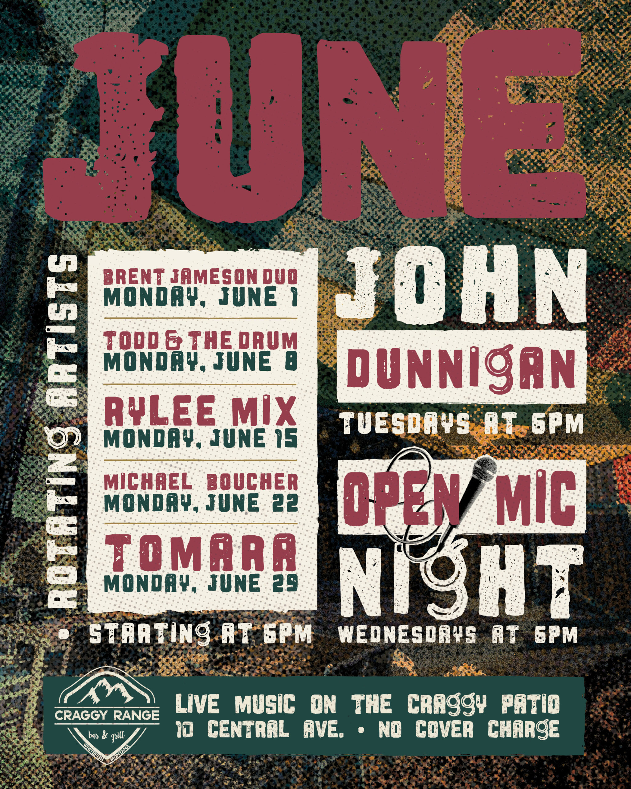 Live music in May at Craggy