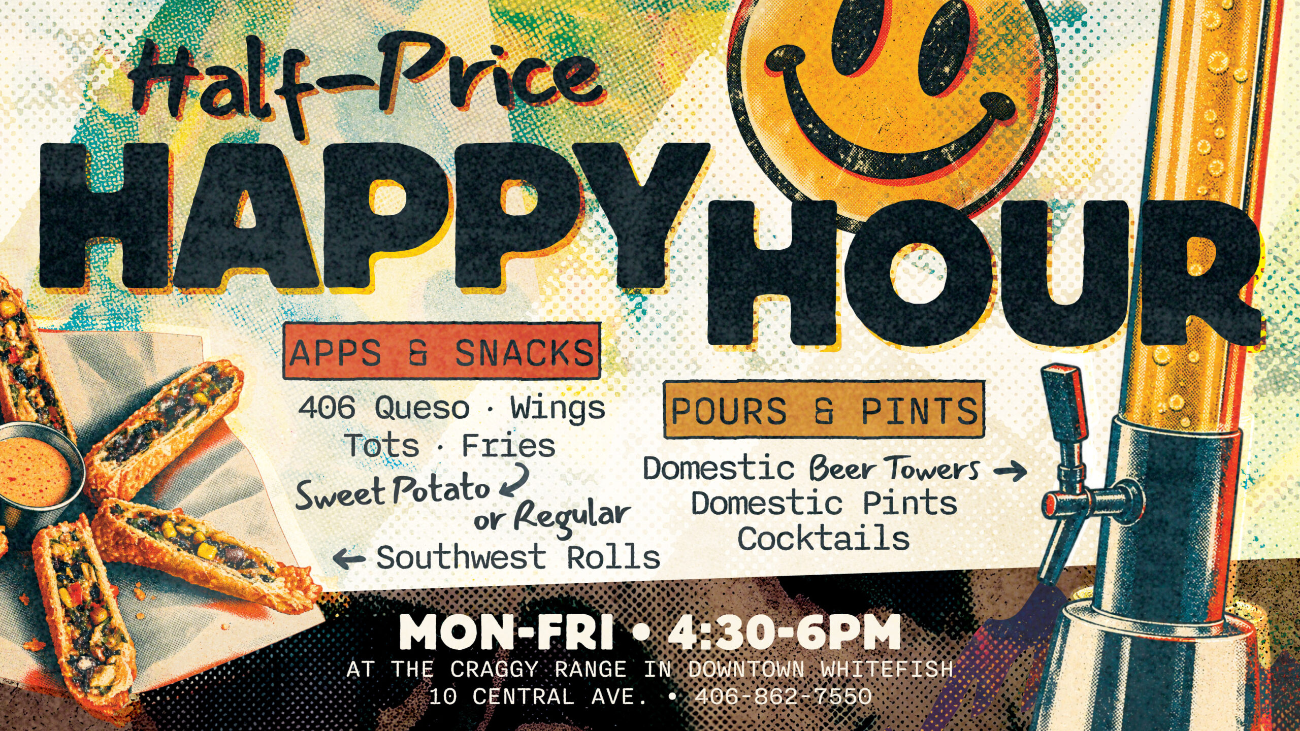 Craggy Range half-price Happy Hour in downtown Whitefish, Montana